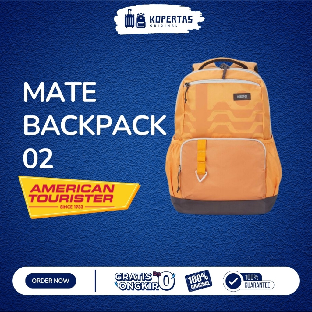 American Tourister Mate Tas Ransel Sekolah Mustard - Pelajar Mahasiswa