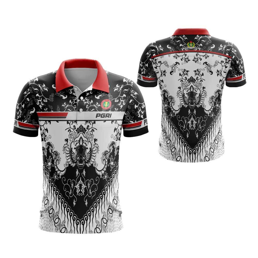 Baju PGRI Kaos Polo Batik PGRI Pria Kaos Seragam PGRI baju jersey olahraga guru pgri Printing