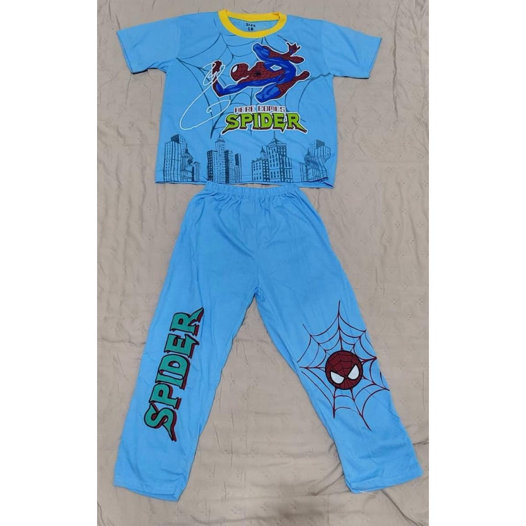 J10 BAJU TIDUR ANAK SET BAJU & CELANA PANJANG LOKAL UMUR 9 SAMPAI 12 TAHUN