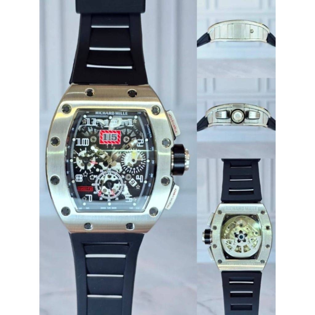 Jam mewah RM automatic 42mm 11-01 stainless steel japan