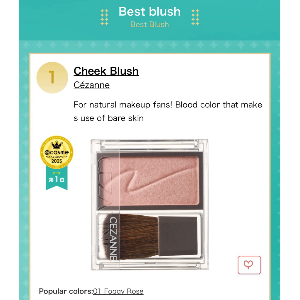 PO jepang -- cezanne cheek blush, cezanne natural cheek, original cezane blush on jepang