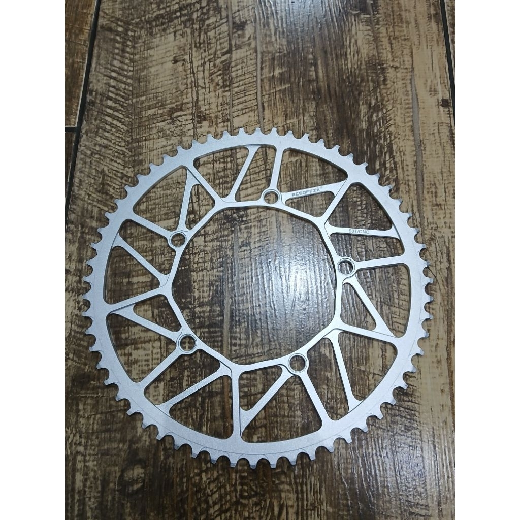 chainring 60t aceofix silver untuk yang pengen lebih ngebut seli sepeda lipat folding bike
