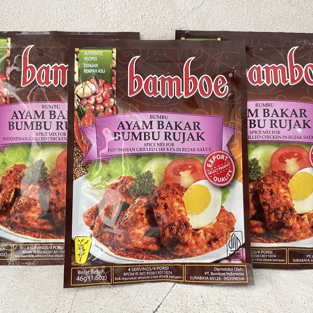 Bamboe bumbu AYAM BAKAR BUMBU RUJAK 46 gram | bumbu ayam bakar | bumbu bamboe