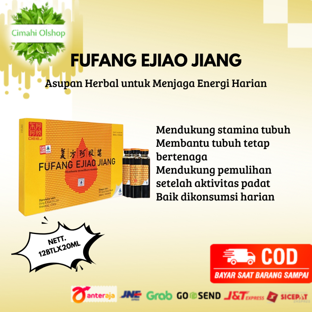 Fufang Ejiao Jiang 12 x 20 Fu fang E jiao A jiao (Halal) Obat Trombosit Demam Berdarah (DBD), Anemia