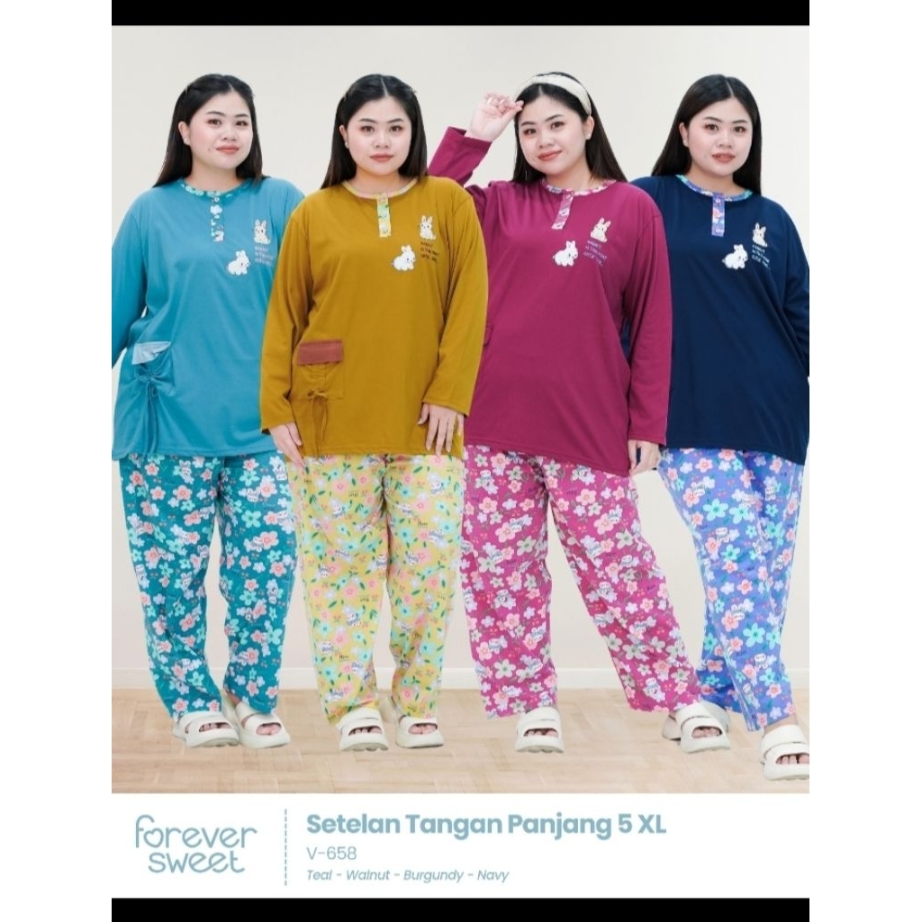 Baju tidur Jumbo kaos Busui 5xl Forever sweet