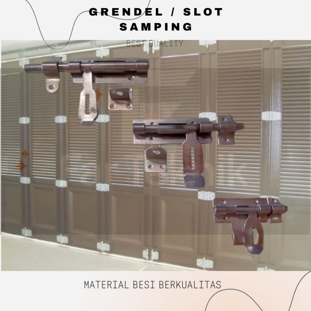 Grendel Slot Samping Pintu Pagar Besi & Pintu Kayu Slot Pagar Mini Sedang Besar Grendel Gerbang Tera