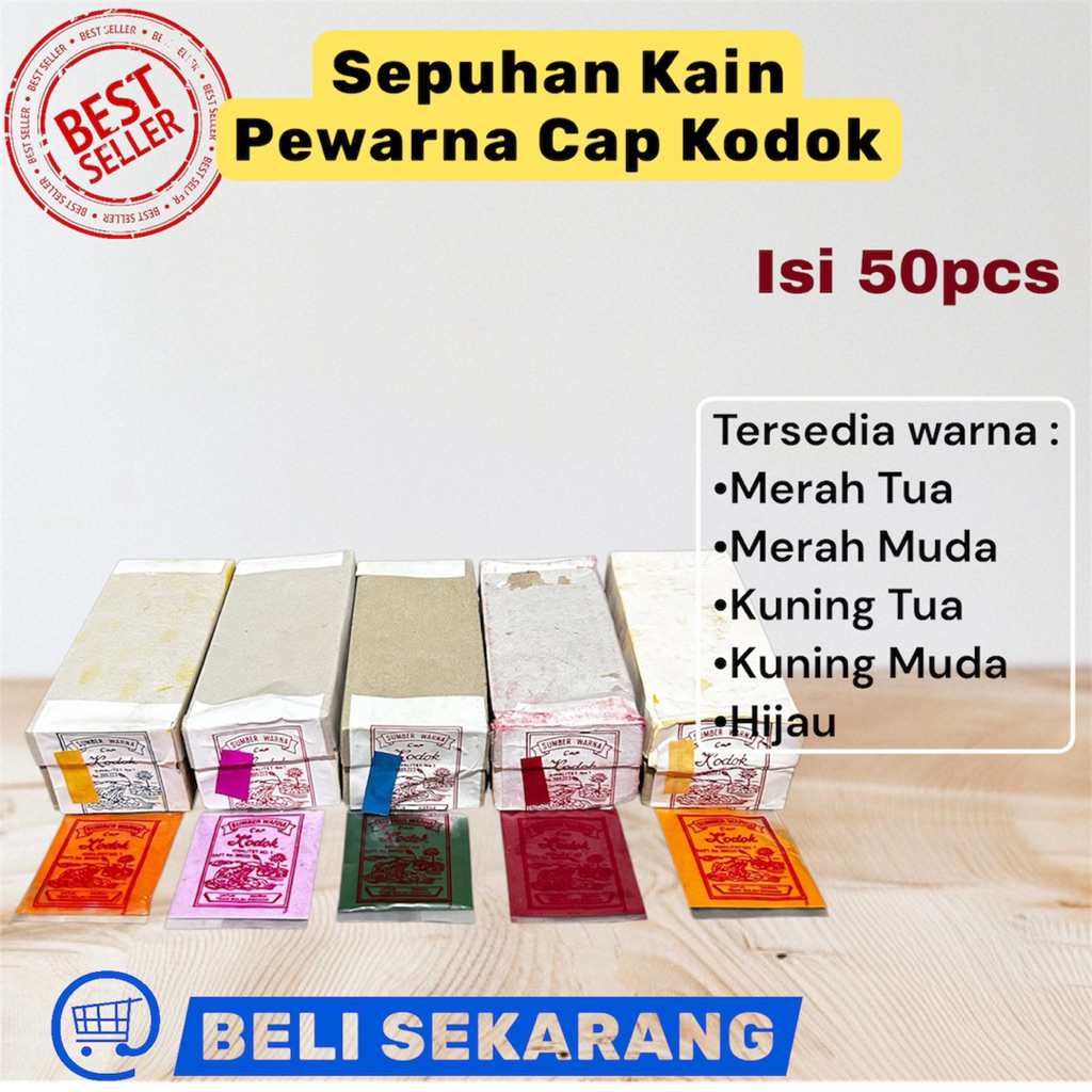 Sepuhan Kain Pewarna Pakaian Textil Warna Baju Cap Kodok isi 50 Pcs