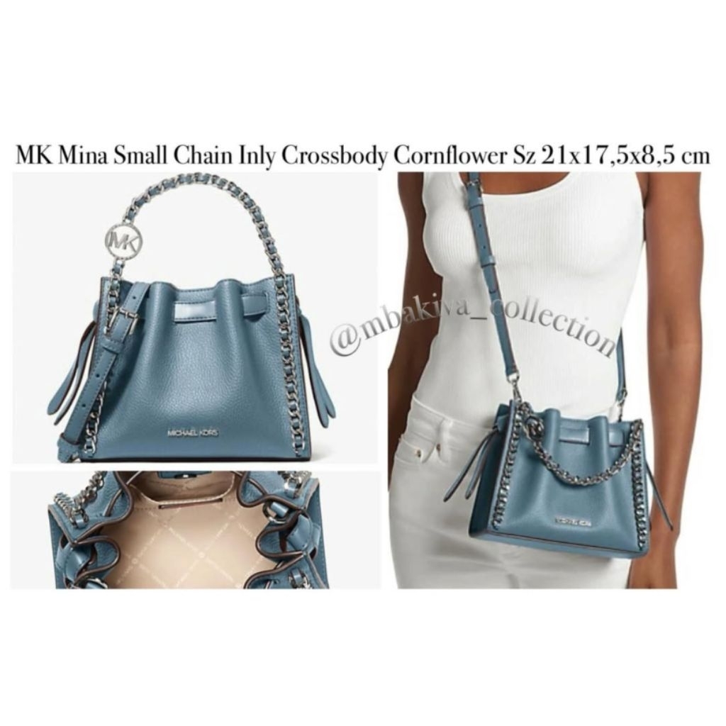 MK Mina Small Chain Inly Crossbody Cornflower