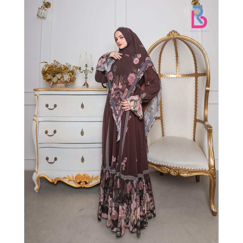 NEW GAMIS SYARI(FATIMAH BY BARAYA SYARI)GAMIS LEBARAN BUNDA