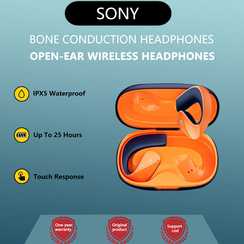 Sony Earphone True Wireless Bluetooth Open Earbuds Airtime Nirkabel Sports Bone Conduction Wireless 