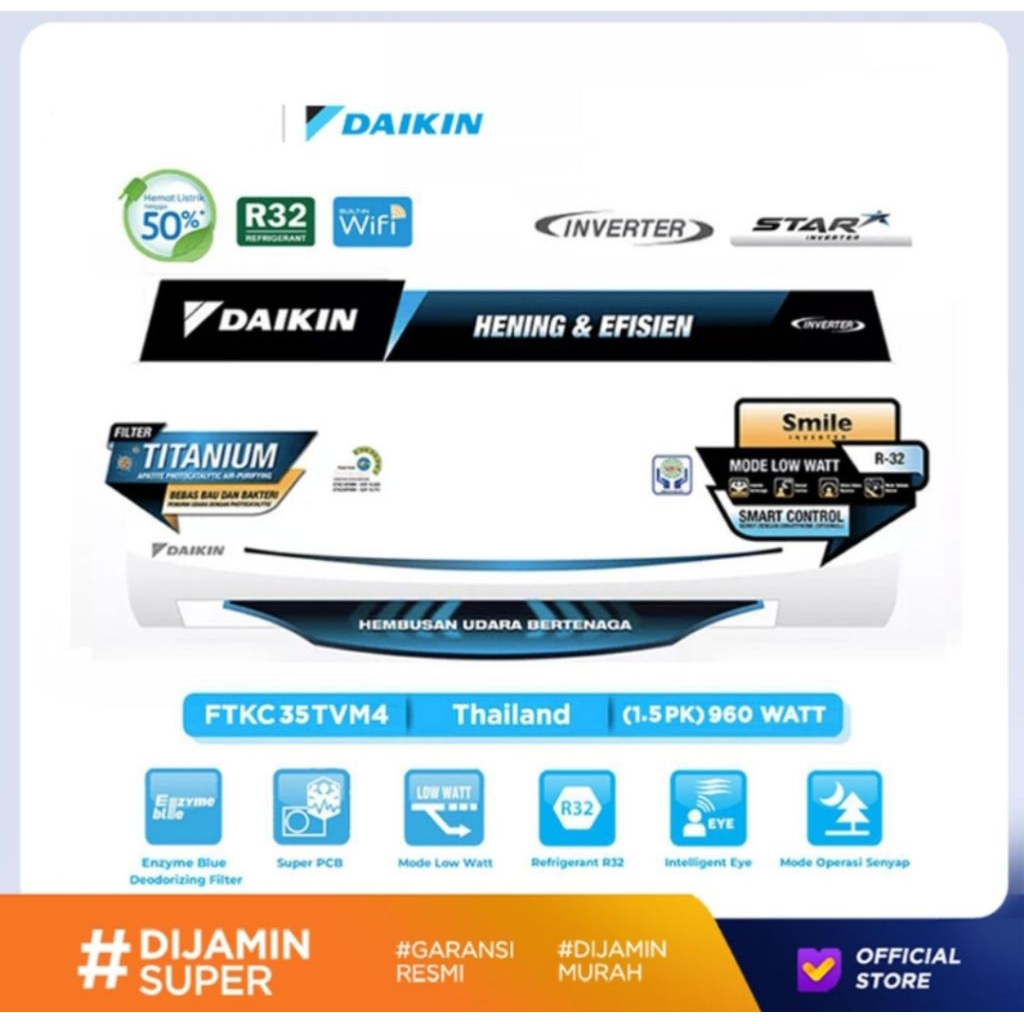 AC DAIKIN INVERTER 1.5PK FTKC35 AC DAIKIN INVERTER 1.5 PK FTKC35 AC DAIKIN 1 1/2PK INVERTER AC DAIKI