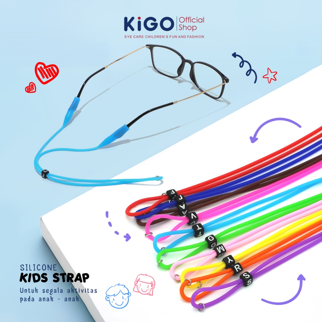 KIGO Strap Silikon Kacamata Anak Pengait Kacamata Motif Cartoon Penyangga Kacamata A031