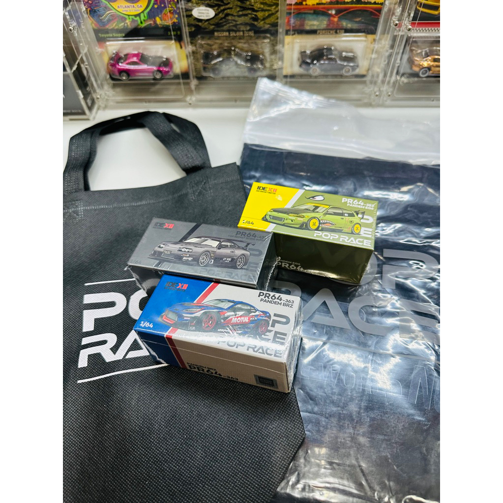 Pop Race 1:64 Pandem BRZ Garasi Drift “BRZIKO”, Pandem EG6 Sharkmouth, & Top Secret GT300 Supra IDE 