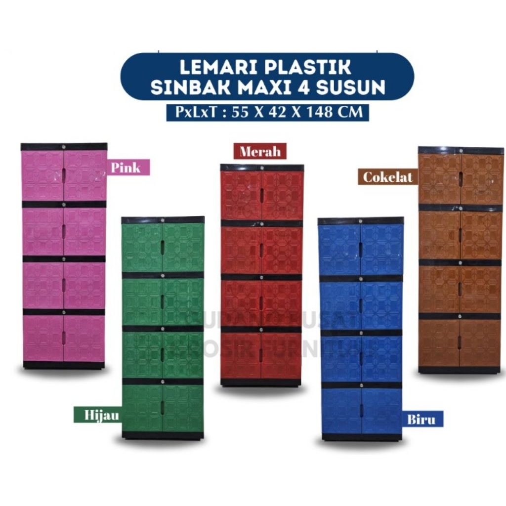 Lemari Pakaian Plastik SINBAK MAXI 4 susun