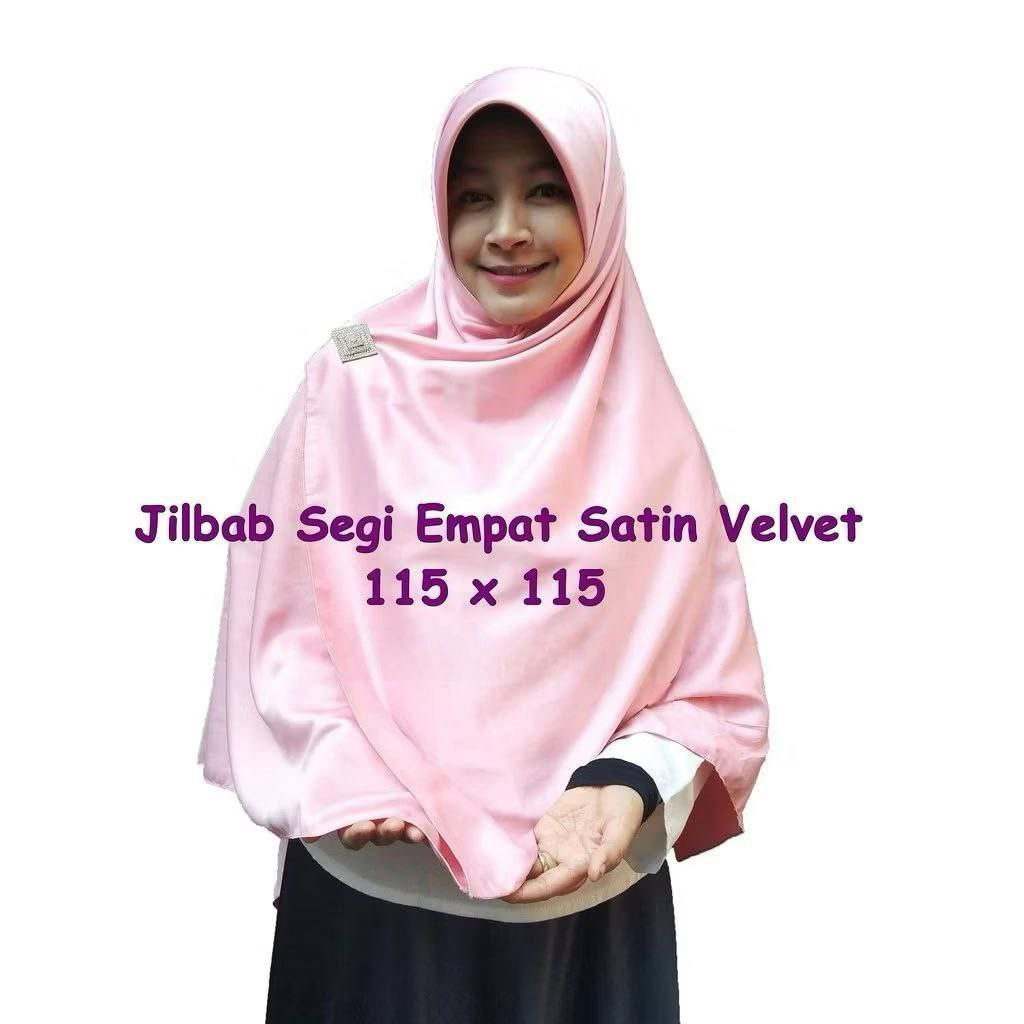 JILBAB SATIN VELVET 115 x 115 | SEGI EMPAT | KERUDUNG SEGI EMPAT | KERUDUNG PERSEGI | KERUDUNG SATIN