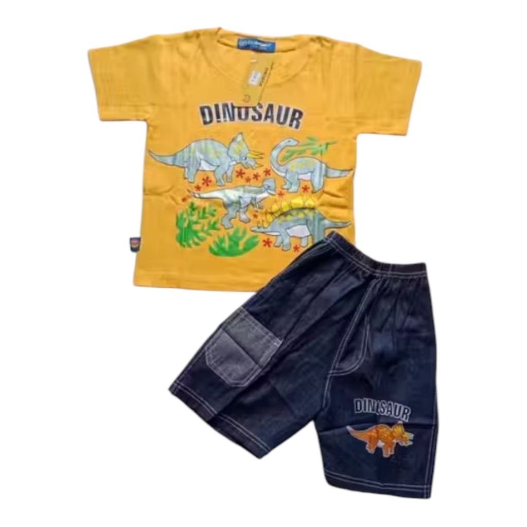 Setelan Kaos Celana Jeans Anak Laki laki 2 - 3 Tahun - Merk Domino
