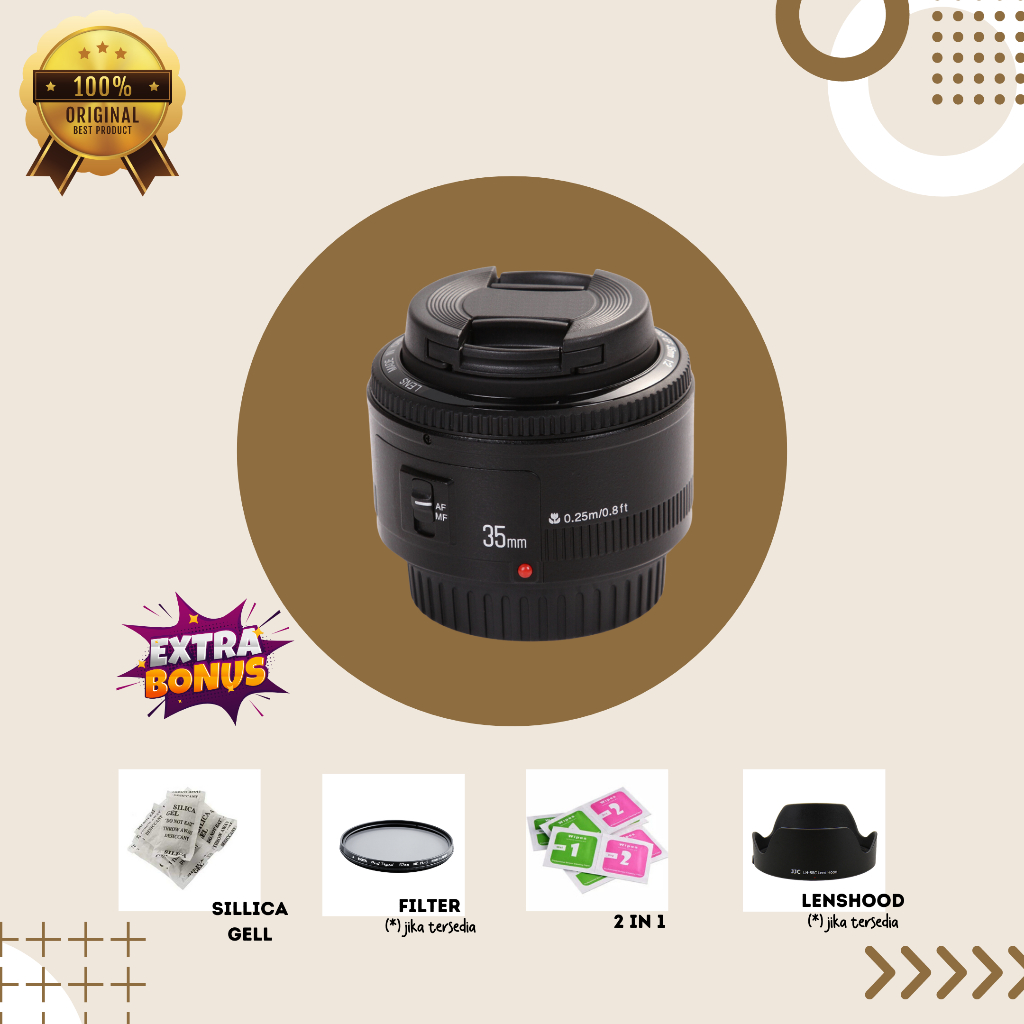 [LENSA FIX] LENSA YONGNUO 35MM F2.0 FOR CANON MULUS SECOND BERGARANSI