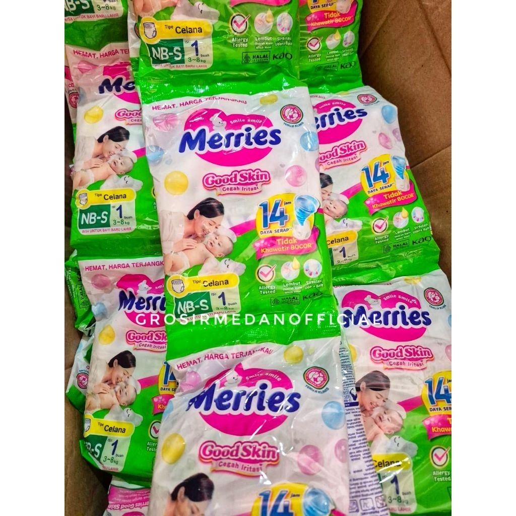 MERRIES POPOK BAYI ISI 1 UKURAN NB-S CELANA - MERRIES GOOD SKIN POPOK BAYI