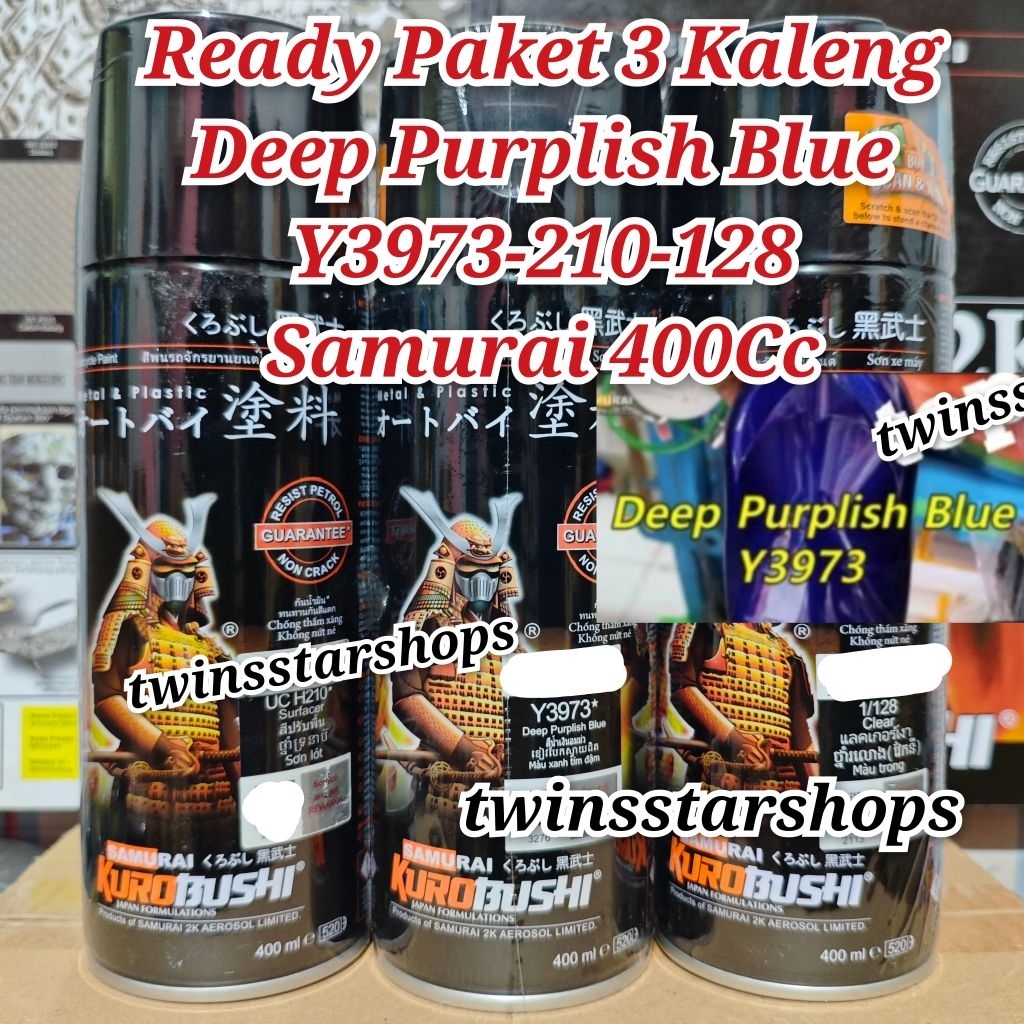 Pilok Pylox Cat Samurai Paket 3 Kaleng Deep Purplish Blue Y3973 Biru Tua Metalik 3973 Epoxy Surfacer