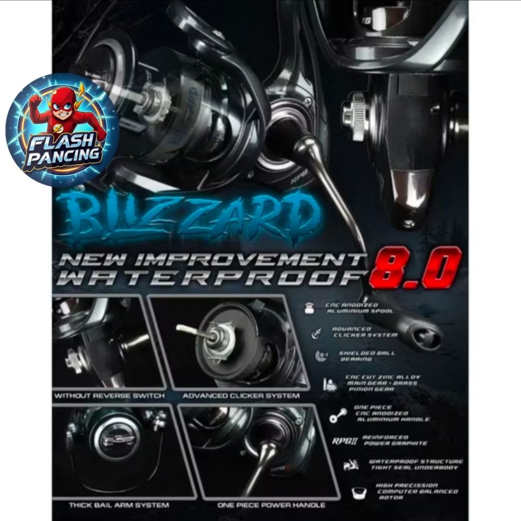 REEL DAIDO BLIZZARD (1000-6000) - WATERPROOF STRUCTURE 100% RUBER SYSTEM