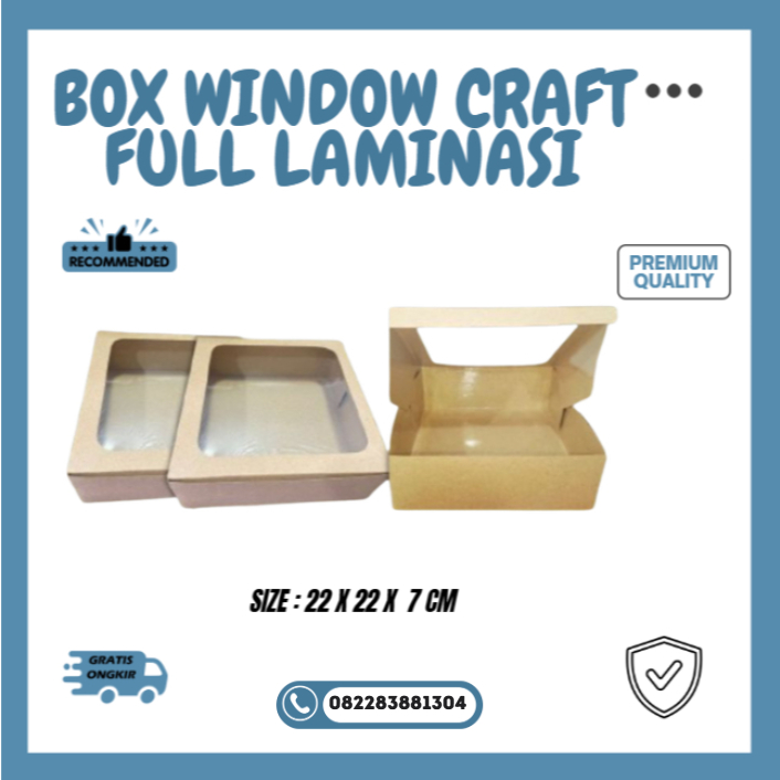 DUS LUNCH BOX WINDOW CRAFT 22X22X7CM  - KOTAK NASI JENDELA FULL LAMINASI - MERK HANSON