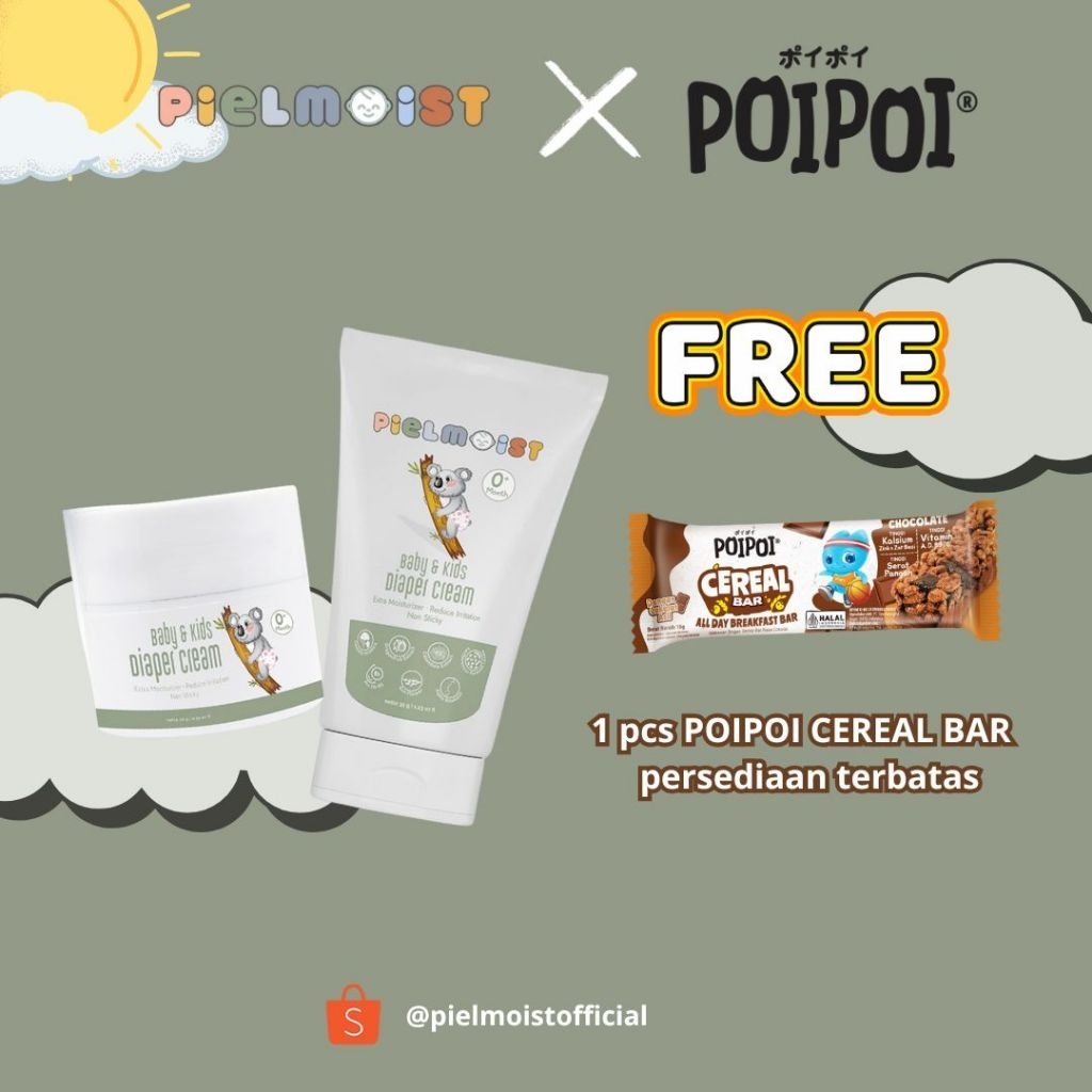 Pielmoist Diaper Cream - meredakan kemerahan, biang keringat, dan bruntusan di wajah serta badan.