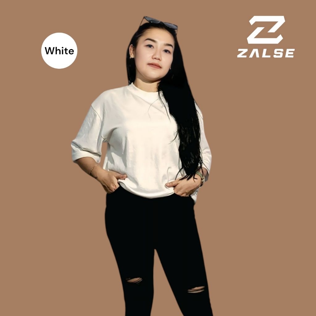 ZALSE KAOS POLOS OVERSIZE WARNA PUTIH PRIA & WANITA
