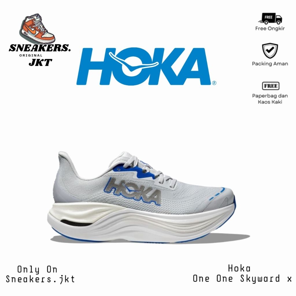 Sepatu Running Hoka One One Skyward x Cosmic Grey/Blue Original