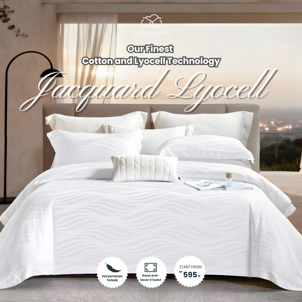 Sprei dan BedCover Jacquard Tencel Serat Bamboo Original 80s | Sprei KingKoil Sutra Emboss tinggi 40