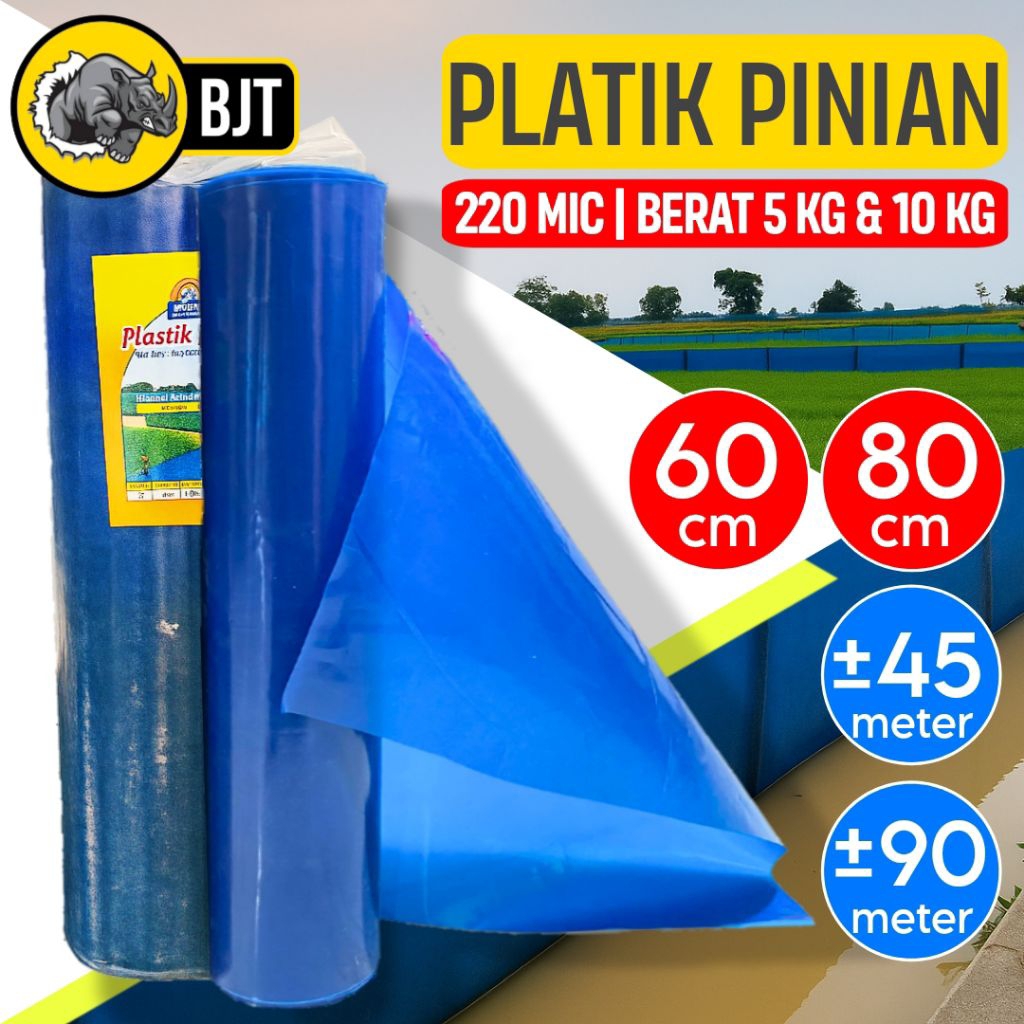 Plastik Pinian Biru Tebal 220 Mikron Anti Hama Tikus/Plastik Fiber Pagar Sawah Lebar 60 cm dan 80 cm