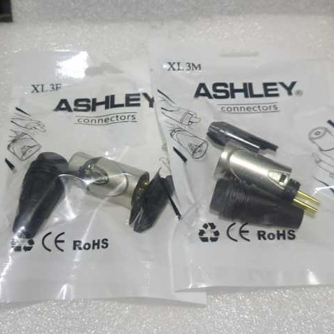 (1set) Jack Audio Connector Ashley Xlr Male+Xlr Female Sepasang Jek canon Cewek dan Cowok