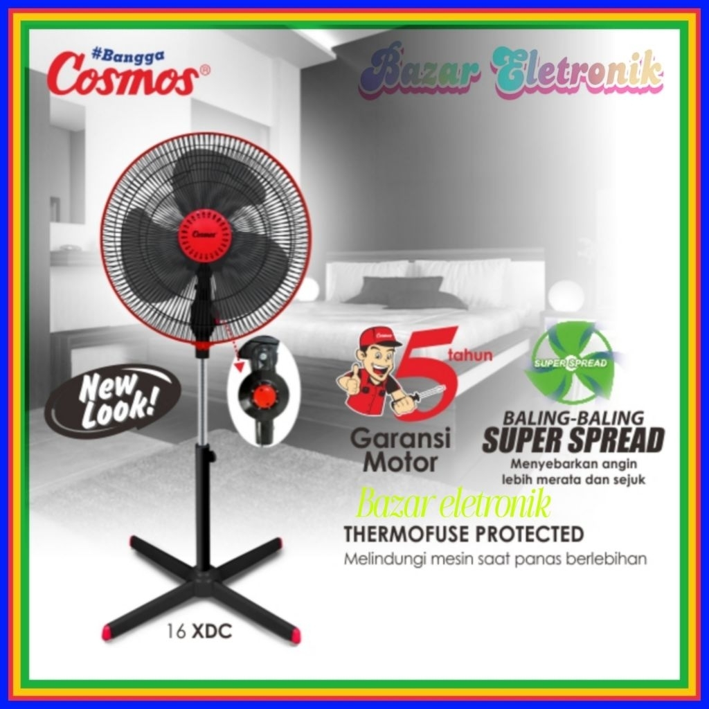 KIPAS ANGIN BERDIRI COSMOS 16XDC / STAND FAN COSMOS 16 XDC / KIPAS COSMOS 16 INCH