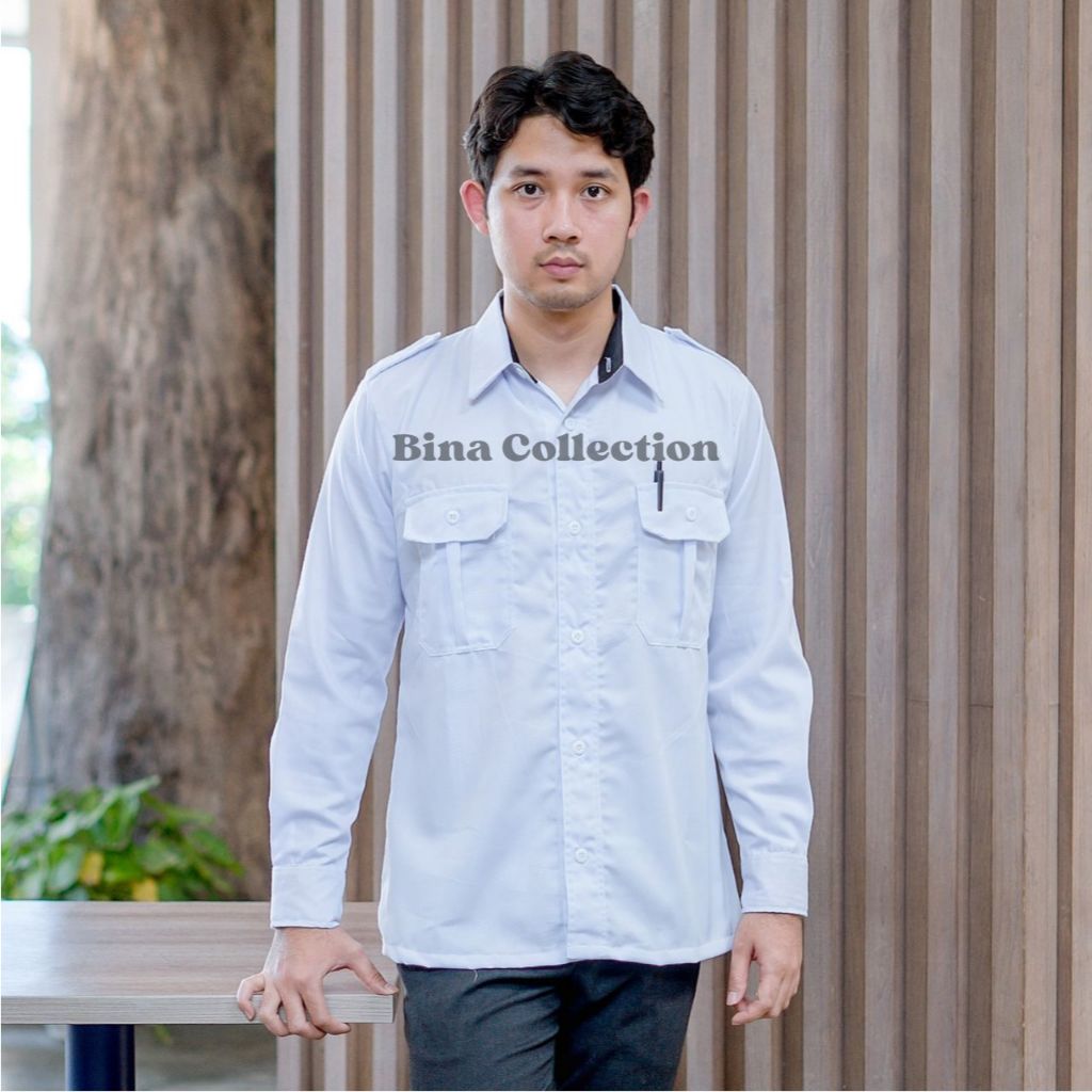 Baju Dinas PDH Putih Pria Panjang/Pendek Baju Pdh Putih Pria Seragam Pns Baju Putih Pns PDH