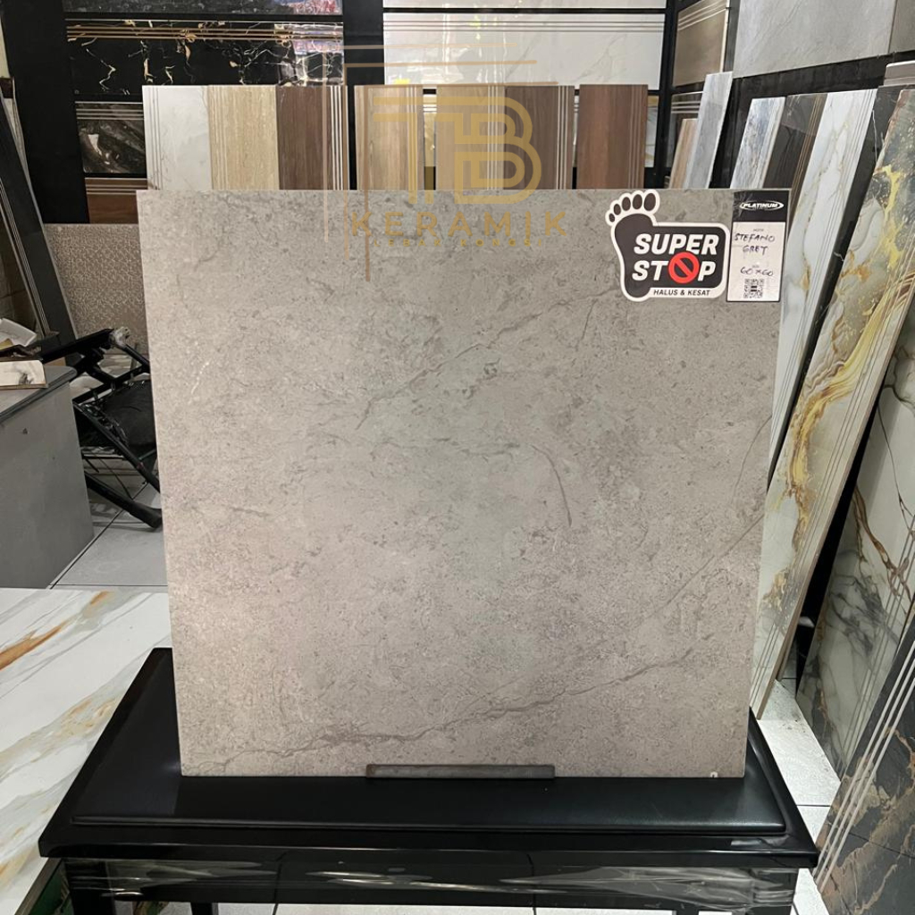 Keramik Cutting 60x60 Platinum Stefano Grey | Matt/Super Stop