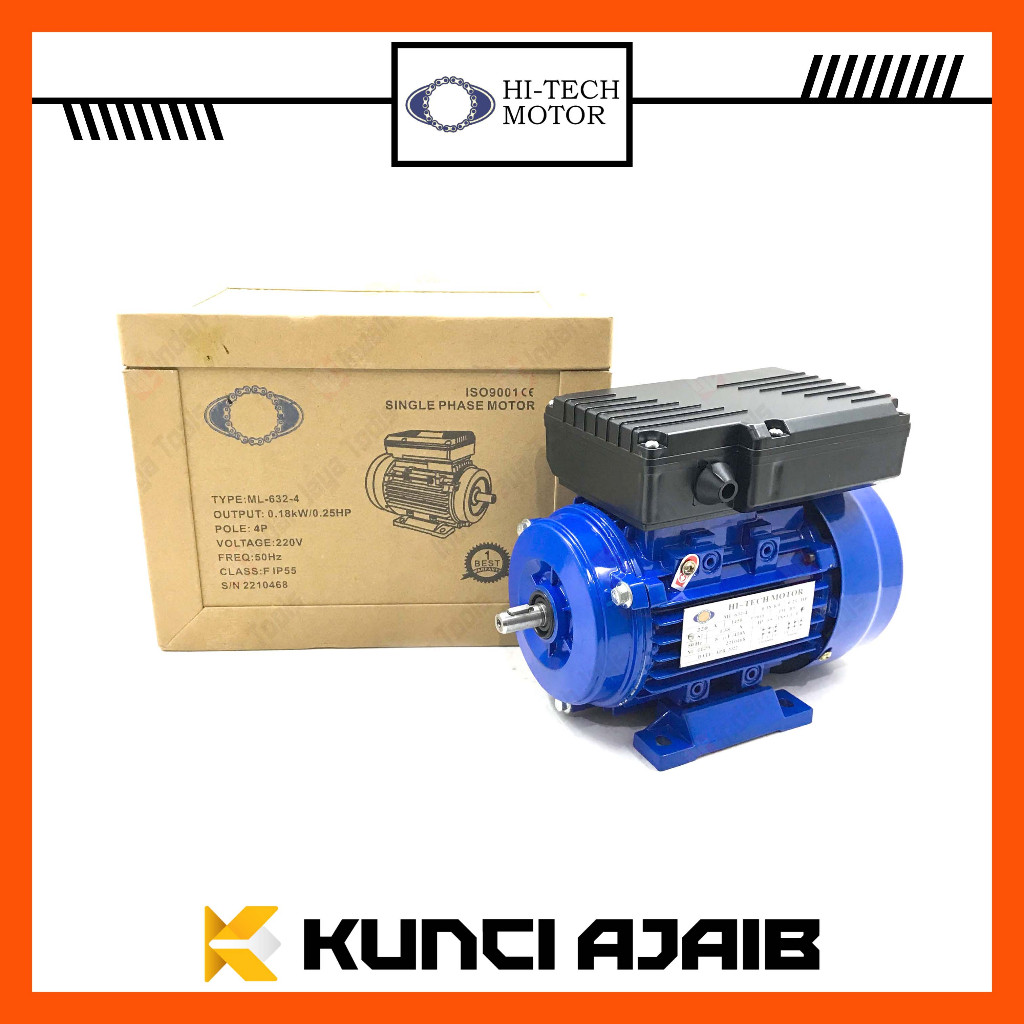 HITECH Dinamo Elektro Motor 1/4 HP 0.25 1 Phase 1450 RPM Electro