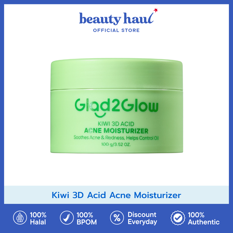 Glad2Glow Kiwi 3D Acid Acne Moisturizer - Glad2glow Acne Moisturizer, Moisturizer untuk Mengatasi Je