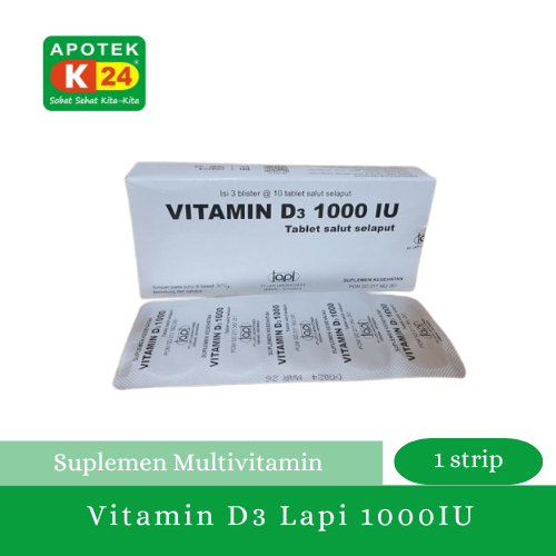 Vitamin D3 Lapi 1000IU 10 Tablet (Per-Strip)