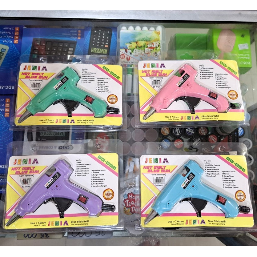 Alat Tembak Lem JENIA Glue Gun PASTEL / Alat Lem Tembak Kecil JENIA / Lem Bakar / Glue Gun 20 Watt /