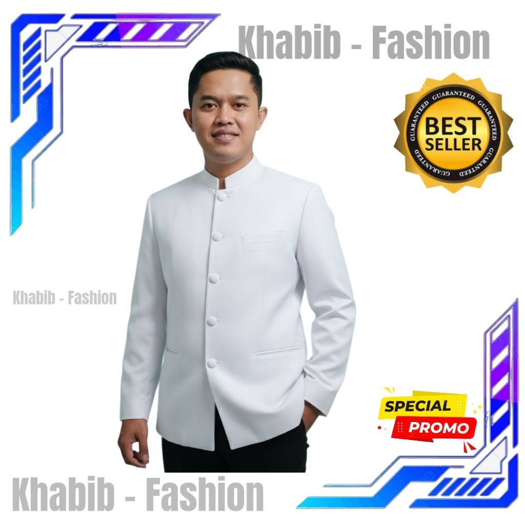 JAS KOKO JASKO MANDARIN PRIA WARNA PUTIH POLOS