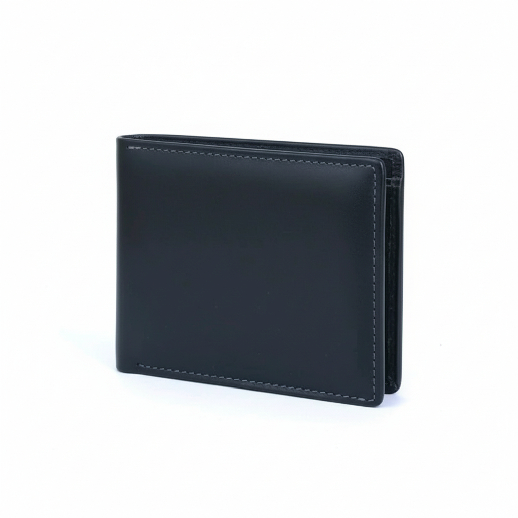 Dompet Lipat Pria Kulit Bisa Custom Bifold Style Elegant Minimalis Warna Hitam Coklat Polos Exclusiv