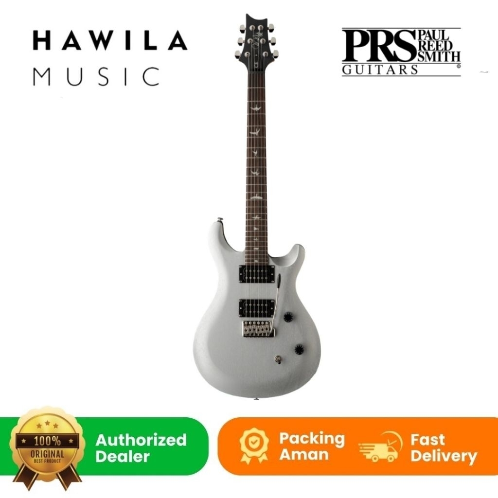Gitar Elektrik PRS SE CE24 CH44MS Standard Satin Electric Guitar In Metallic Silver