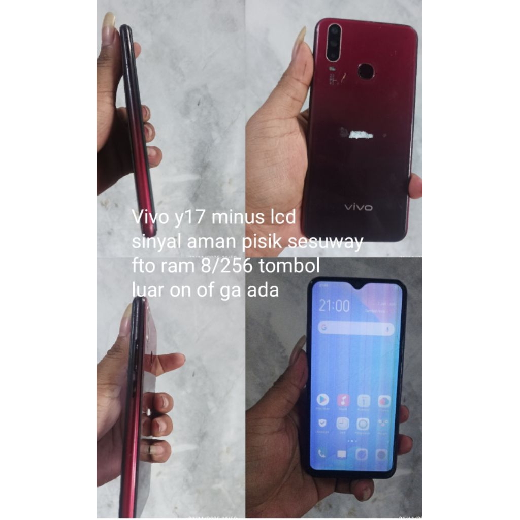 produk bervariasi Vivo y12  dan Vivo y17 minus lcd tested tolong di baca