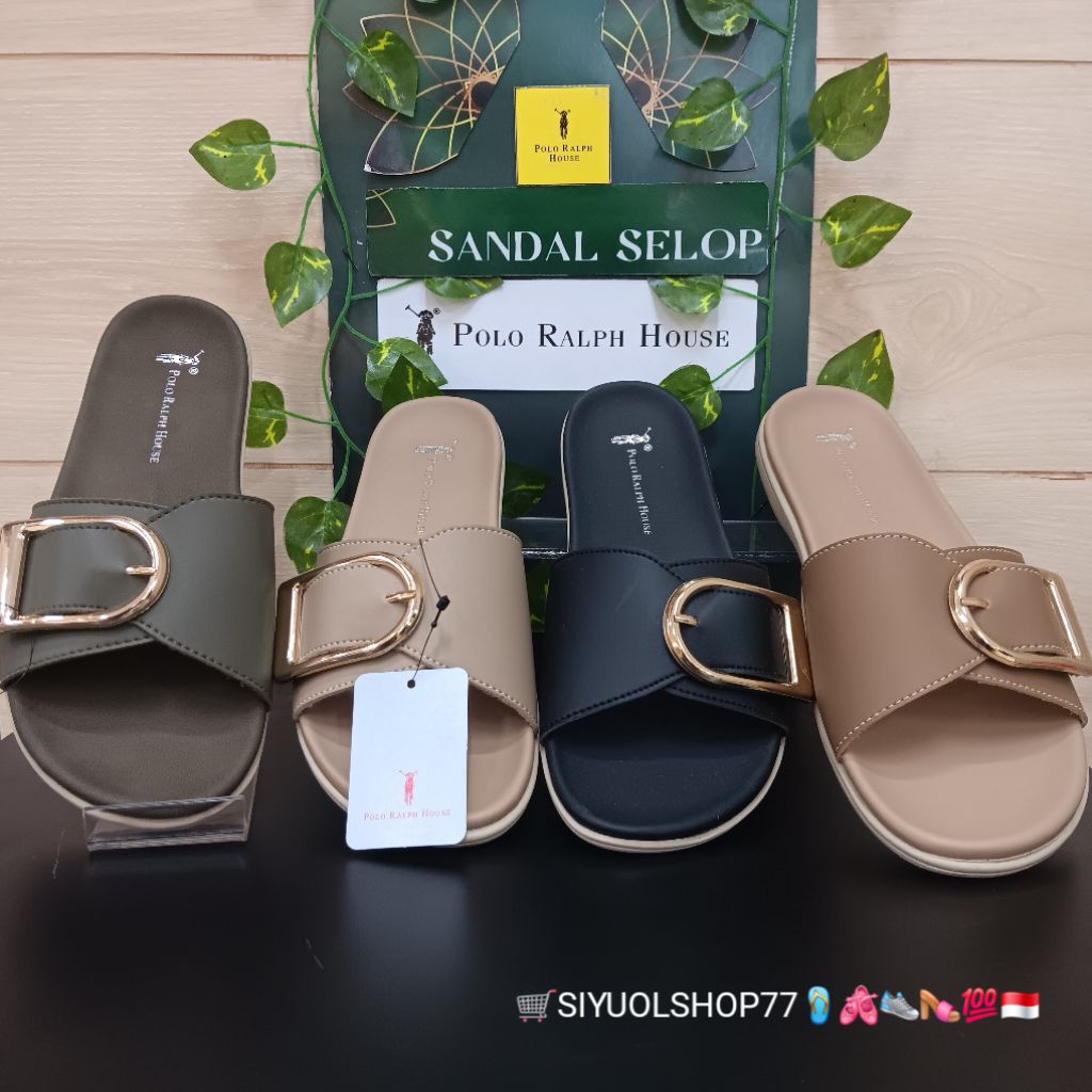 [Bisa COD/100% Original/Art ED 101] Sandal Wanita POLO RALPH HOUSE/Sandal Wanita/Sandal Slide Wanita