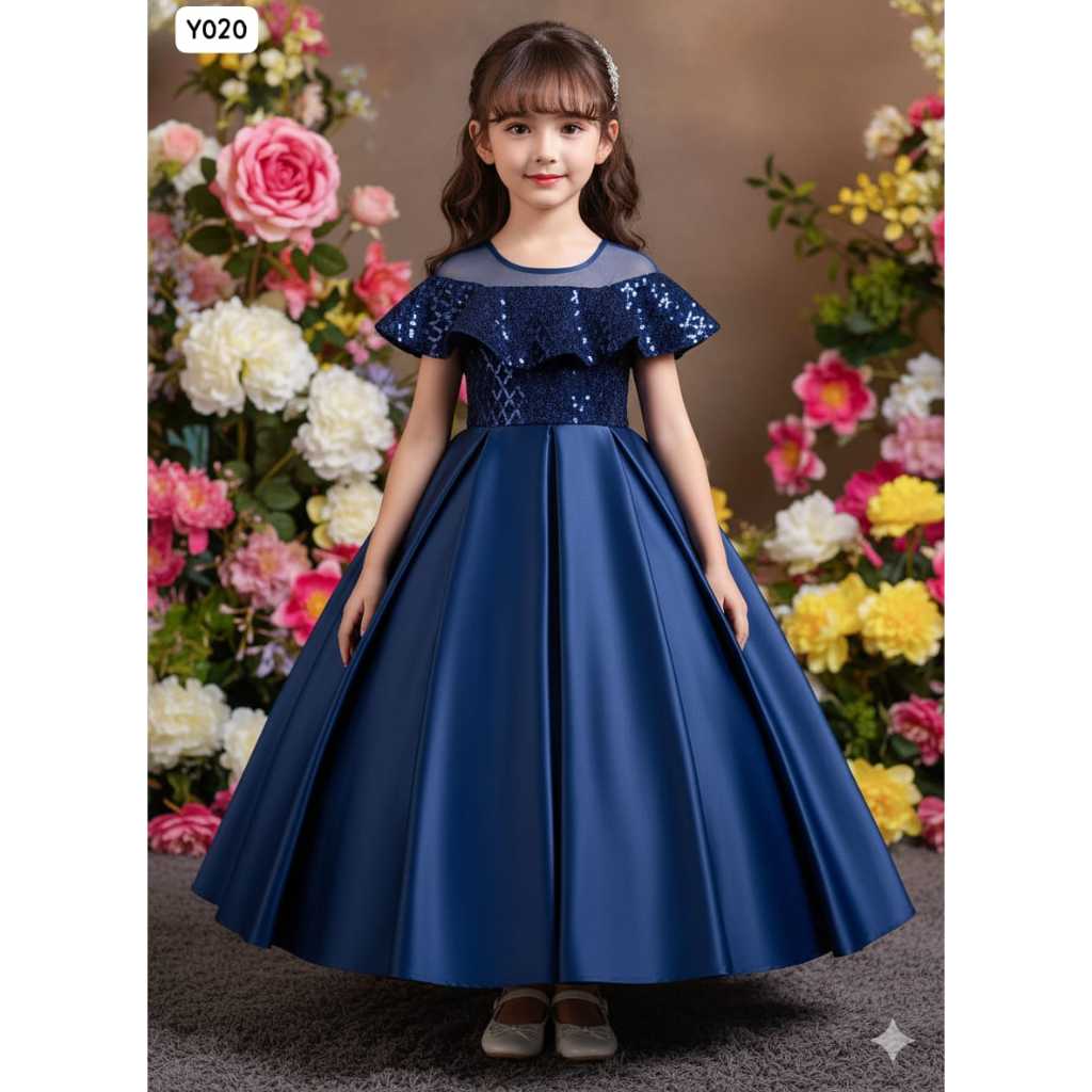 TZ-2025-Gaun  natal anak dress natal anak baju natal anak gaun kembang anak gaun mewah gaun payet dr