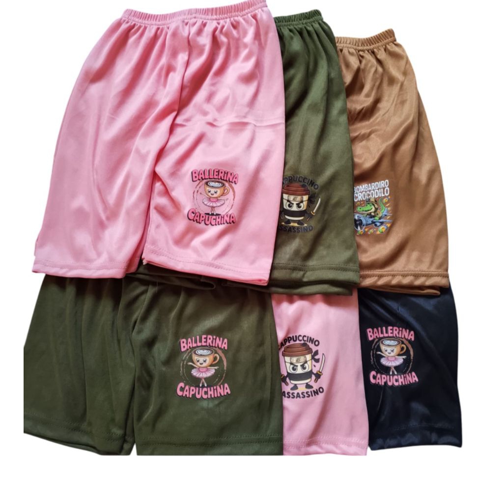 promo 6 PCS shot anak perempuan motif karakter//short legging anak cewek TK SD motif viral