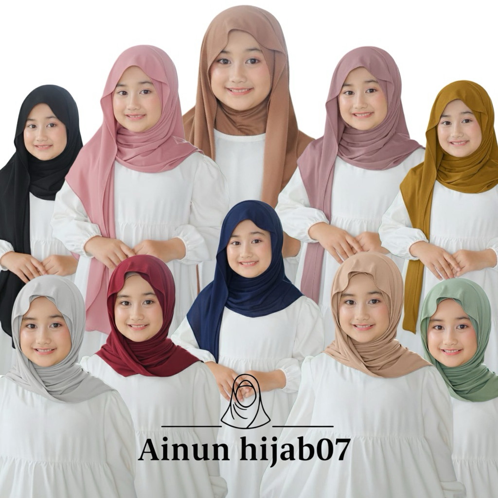 Ainun Hijab07-Pashmina Inner Anak Instan Premium-Kerudung Selendang Anak Perempuan
