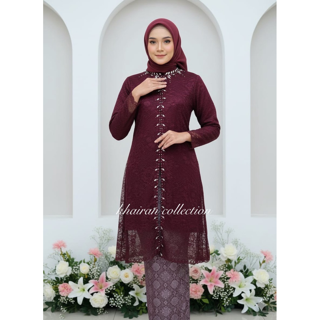 Kebaya Tunik Brokat Modern - Tunik Brukat Kondangan Mewah | Kebaya Jumbo Wanita Terbaru 2026
