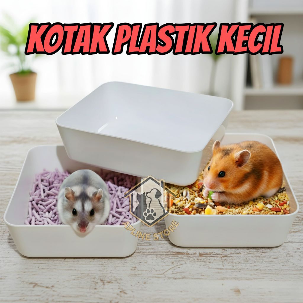 KOTAK PLASTIK KECIL - KOTAK TEMPAT MANDI & MAKAN HAMSTER SERBAGUNA