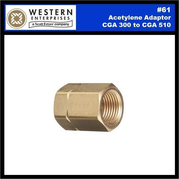 Western 61 Adapter Regulator CGA510 To 300 Acetylene Adapter