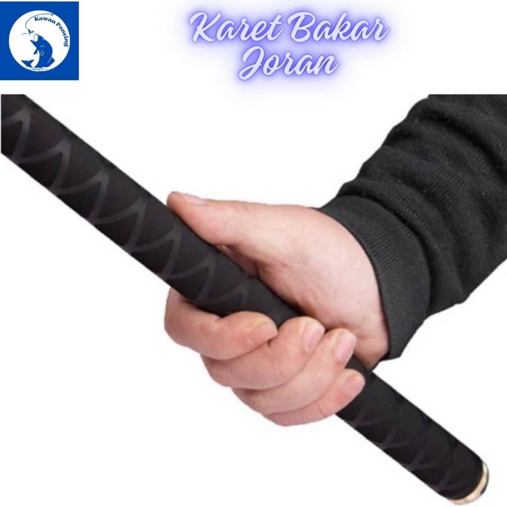 Selang Karet Bakar Joran Motif X Warna Hitam 50 cm